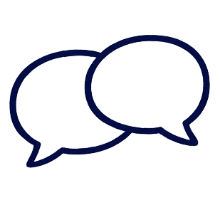 Icon Sprechblasen dunkelblau